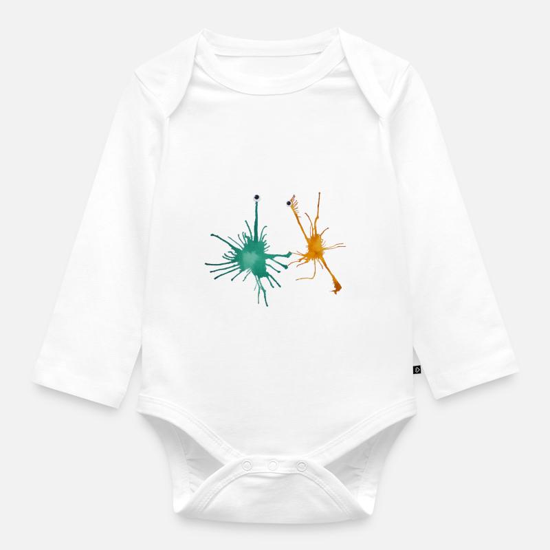 MonstRumms Freunde Nr.2 - Baby Bio-Langarm-Body - Weiß