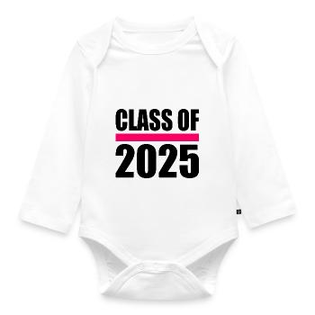 Class of 2025 - Organic Longsleeve Baby Bodysuit - white - Front