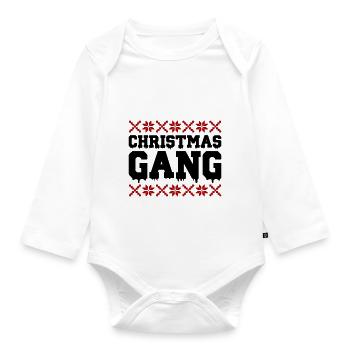Christmas Gang - Organic Longsleeve Baby Bodysuit - white - Front