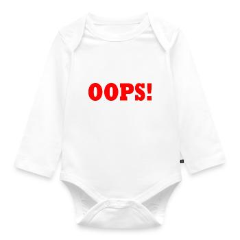 Oops - Organic Longsleeve Baby Bodysuit - white - Front