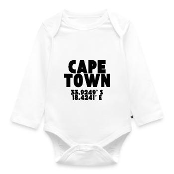 Cape Town Cape Town - Design with Coordinates - Organic Longsleeve Baby Bodysuit - white - Front