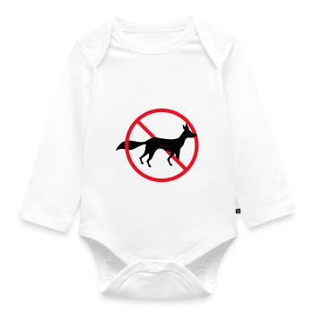 No Fox Allowed Sign No Zone Notice - Organic Longsleeve Baby Bodysuit - white - Front