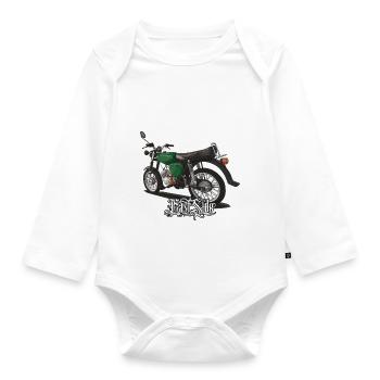 S51 (grün) // Illustration - Baby Bio-Langarm-Body - Weiß - Vorne