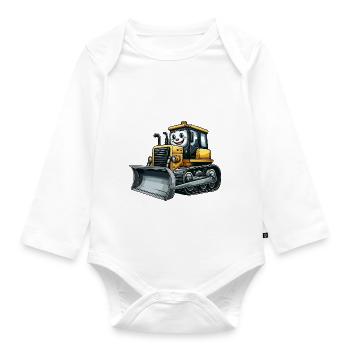 Bulldozer junior - Organic Longsleeve Baby Bodysuit - white - Front