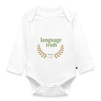 Seneca | The Language of Truth is Simple - Organic Longsleeve Baby Bodysuit - white - Front