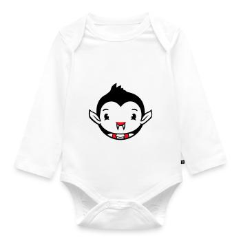 Ente Vampir Halloween Kostüm Blutsauger Monster - Baby Bio-Langarm-Body - Weiß - Vorne