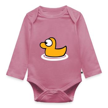 canard en caoutchouc canard en caoutchouc oiseau d’eau mignon mignon - Body Bébé bio manches longues - mauve - Devant
