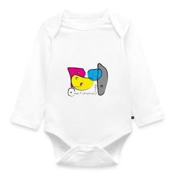 Bouldering Grips colour 3 - Organic Longsleeve Baby Bodysuit - white - Front