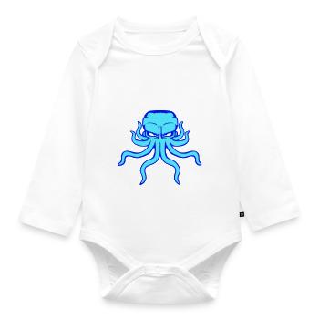 Octopus, octopus, octopus, cephalopod, evil eye - Organic Longsleeve Baby Bodysuit - white - Front