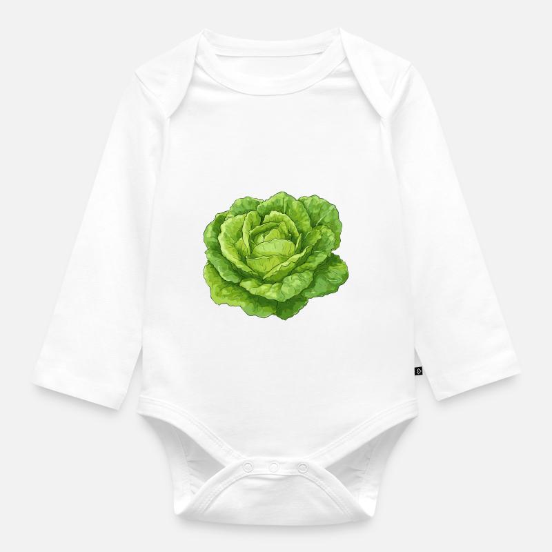 Salade - Body Bébé bio manches longues - blanc