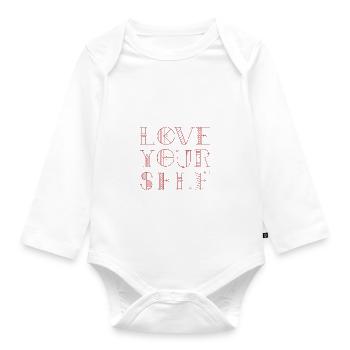 LiebeDichSelbst Kunstmotiv - Baby Bio-Langarm-Body - Weiß - Vorne