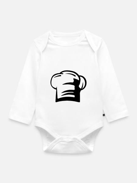 Kochmütze - Baby Bio-Langarm-Body - Weiß
