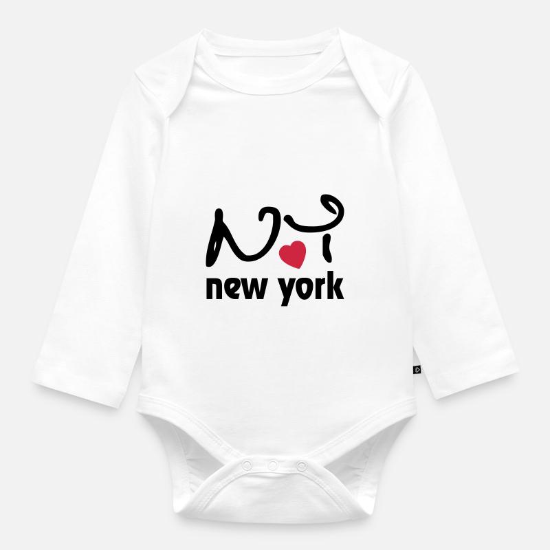I Love New York - Body Bébé bio manches longues - blanc