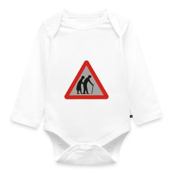 old folks - Organic Longsleeve Baby Bodysuit - white - Front