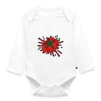 smashed tomato - Baby Bio-Langarm-Body - Weiß - Vorne