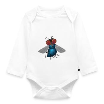 fliege - Baby Bio-Langarm-Body - Weiß - Vorne
