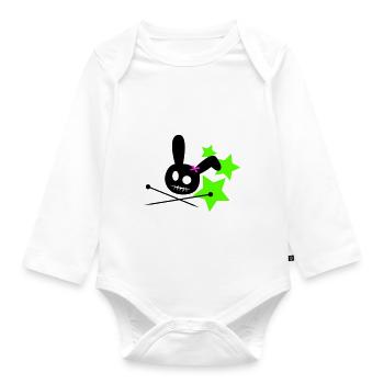 Voodoo Bunny Stars - Baby Bio-Langarm-Body - Weiß - Vorne