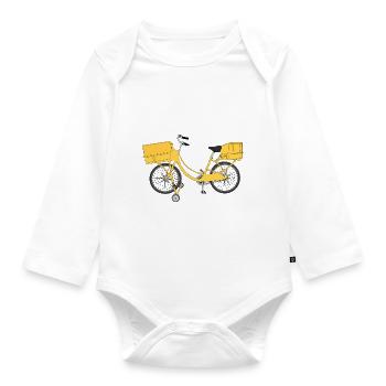 Postman post letter postman bicycle gift - Organic Longsleeve Baby Bodysuit - white - Front