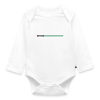 Lichtschwert - Baby Bio-Langarm-Body - Weiß - Vorne