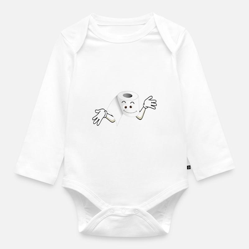 Papier toilette à perte - Body Bébé bio manches longues - blanc