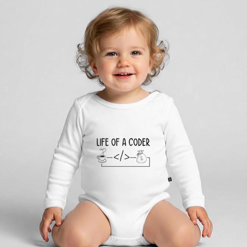 Life Of A Coder Software Developer Programmer Nerd Baby Bio-Langarm-Body