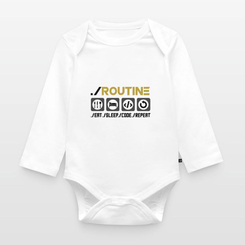 Routine Eat Sleep Code Repeat Software Developer C Baby Bio-Langarm-Body