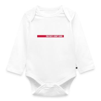 I don't care fact - Organic Longsleeve Baby Bodysuit - white - Front