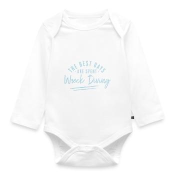 The Best Days Are Spent Wreck Diving Sayings - Organic Longsleeve Baby Bodysuit - white - Front
