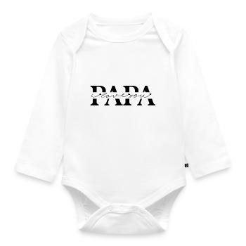 Papa - I Love You Elternliebe Papa - Baby Bio-Langarm-Body - Weiß - Vorne
