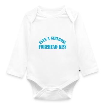 Even A Girlboss Needs A Forehead Kiss Sometimes 3 - Organic Longsleeve Baby Bodysuit - white - Front