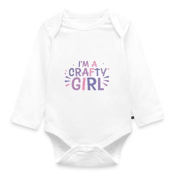 I'm A Crafty Girl 4 - Baby Bio-Langarm-Body - Weiß - Vorne