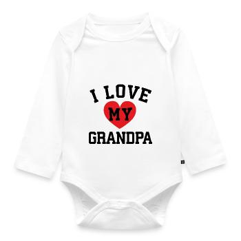 J'aime mon grand-père! - Body Bébé bio manches longues - blanc - Devant