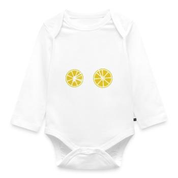 Lemon Bike - Organic Longsleeve Baby Bodysuit - white - Front