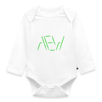 AEW Space Lines - Baby Bio-Langarm-Body - Weiß - Vorne