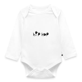 hip hop - Organic Longsleeve Baby Bodysuit - white - Front