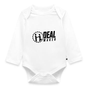 deal maker business manager chief sales - Organic Longsleeve Baby Bodysuit - white - Front