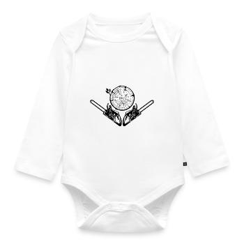 Chainsaw axe forester lumberjath saw chain - Organic Longsleeve Baby Bodysuit - white - Front