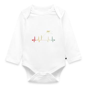Drachensteigen Drachen Steigen Herzschlag Retro - Baby Bio-Langarm-Body - Weiß - Vorne