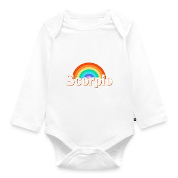 Signe du zodiaque Scorpion - Body Bébé bio manches longues - blanc - Devant