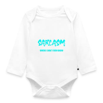 Mon niveau de sarcasme est à un point où 3 - Body Bébé bio manches longues - blanc - Devant