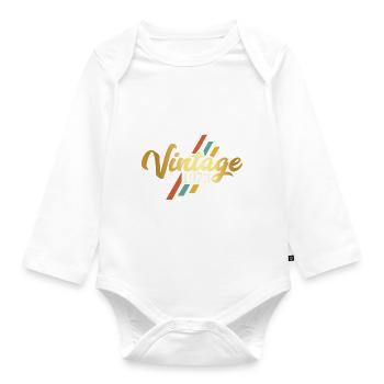 Vintage 1973 Geburtstag Sprüche - Baby Bio-Langarm-Body - Weiß - Vorne