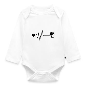 Kamm Friseur Puls Herz Liebe - Baby Bio-Langarm-Body - Weiß - Vorne