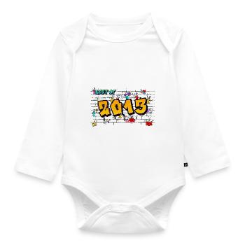 Rebel Roots 2013 Graffiti – 12 Years of Urban Edge - Organic Longsleeve Baby Bodysuit - white - Front