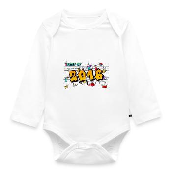 Urban Icon 2016 Graffiti – 9 Years of Bold - Organic Longsleeve Baby Bodysuit - white - Front