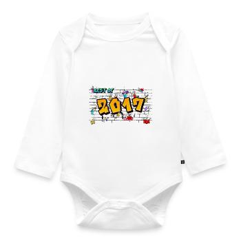 Street Pulse 2017 Graffiti – 8 Years of Rebel - Organic Longsleeve Baby Bodysuit - white - Front
