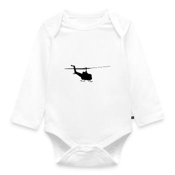 Helicopter - Organic Longsleeve Baby Bodysuit - white - Front
