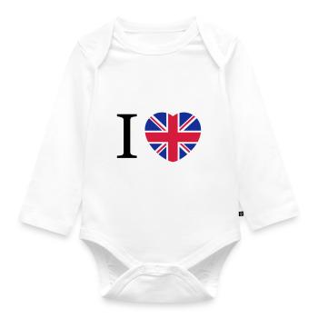 Großbritannien - Baby Bio-Langarm-Body - Weiß - Vorne