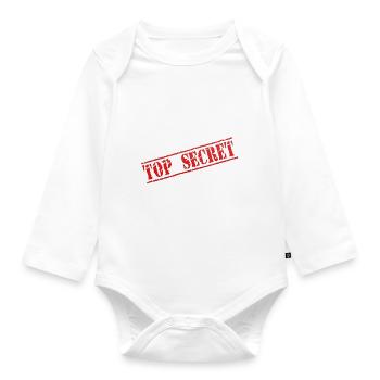 top secret J - Organic Longsleeve Baby Bodysuit - white - Front