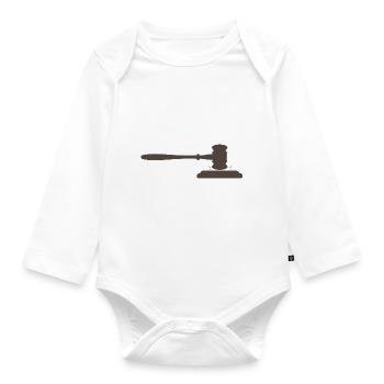 Gavel Richterhammer Hammer Auction Auctioneer - Organic Longsleeve Baby Bodysuit - white - Front