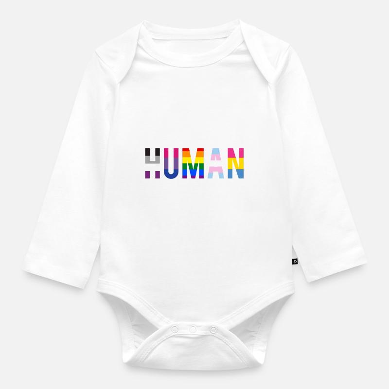 HUMAN - Baby Bio-Langarm-Body - Weiß